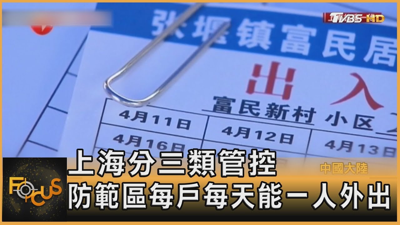 上海三類分區管控　「防範區」每戶每天能一人外出