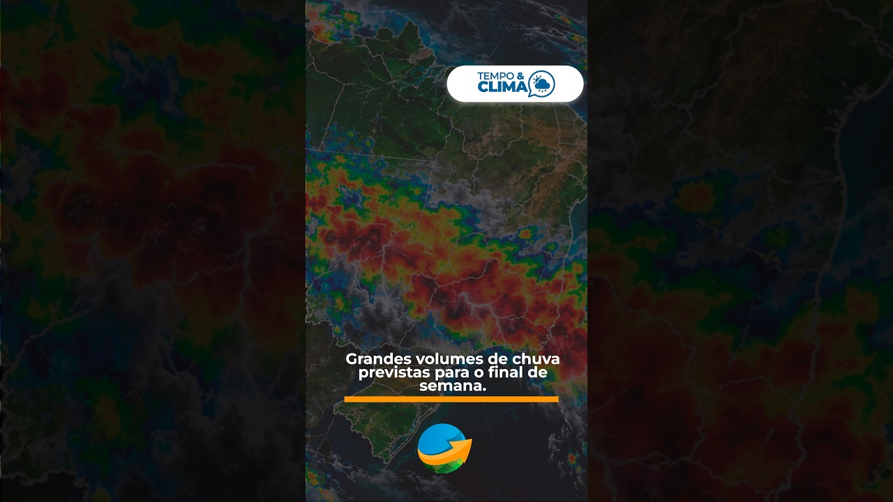Grandes volumes de chuva previsto para o Sul e Sudeste. Cidades em alerta.