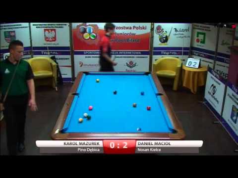 Mistrzostwa Polski Juniorów w Bilard 10 bil - Kielce 2014 final Macioł Mazurek