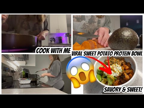 COOK WITH ME | VIRAL SWEET POTATO PROTEIN BOWL | AMAZING 😱