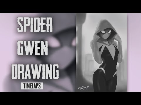 Spider Gwen Drawing Time lapse | Autodesk Sketchbook