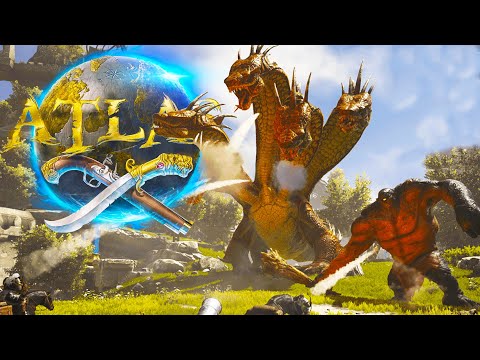 Building a FORT & FIGHTING the HYDRA BOSS! (Atlas Multiplayer Gameplay EP8)