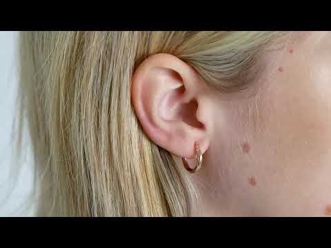 9ct Rose Gold Twist Design Hoop Earrings - 15mm