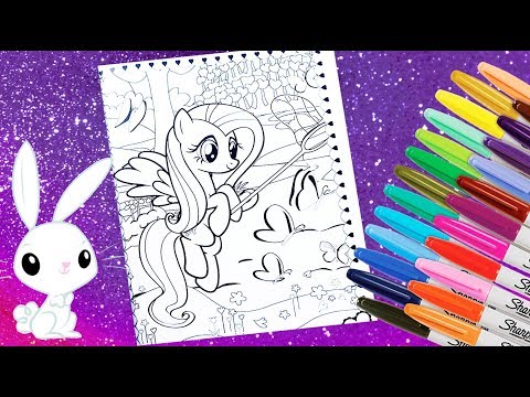 MLP Fluttershy coloring pages for kids – My Little pony colouring book