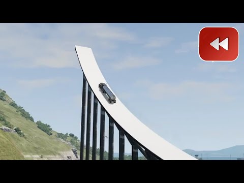 Reverse Cars vs Giant Ramp – BeamNG Drive#44