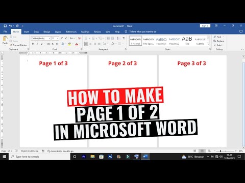 How to Make Page 1 of 2 in Microsoft Word