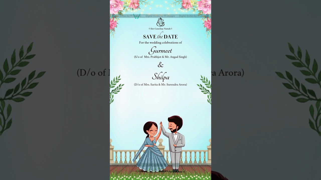Floral Save the Date Wedding Announcement