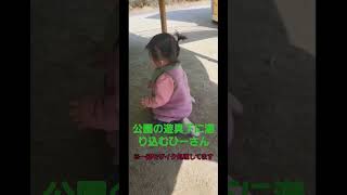 公園の遊具下に潜り込むひーさん#2