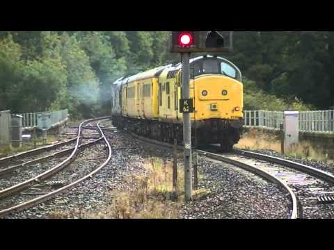 Network Rail test train 1Q14 with 37682 TnT 97304 through Kilmarnock 27-09-12.mpg