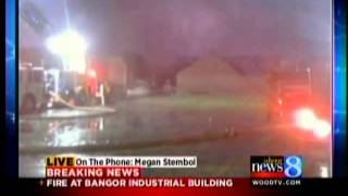 preview picture of video 'Large fire damages Bangor business'