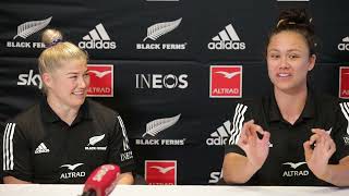 Black Ferns' Ruby Tui & Kendra Reynolds face the media (Tauranga) Thumbnail