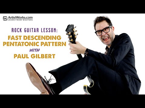 Rock Guitar Lesson: Fast Descending Pentatonic Pattern with Paul Gilbert || ArtistWorks