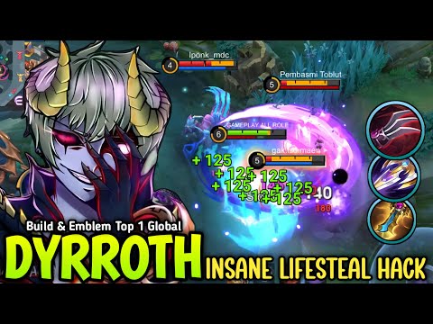 New Best Dyrroth One Shot Lifesteal Build is Deadly For Hyper Carry!! - Build Top 1 Global Dyrroth
