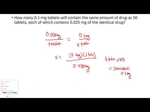 Pharmaceutical Calculations - Ratio and Proportion Sample Problems
