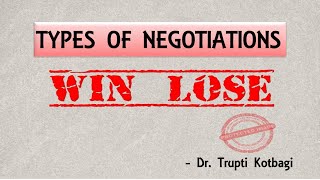 Types Of Negotiations