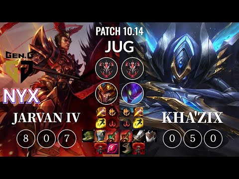 GEN Nyx Jarvan IV vs Kha'Zix Jungle - KR Patch 10.14