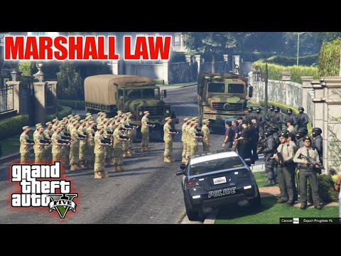GTA 5 Gameplay  - Marshall Law | Military Take Over President's House | Military Convoy