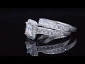Halo Vintage Pave Milgrains Hand Engraving Diamond Engagement Ring