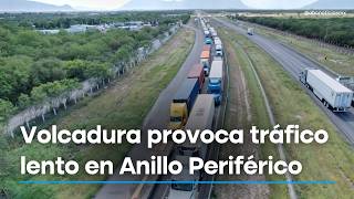 Imagen descriptiva de Volcadura de pipa provoca tráfico lento en Anillo Periférico