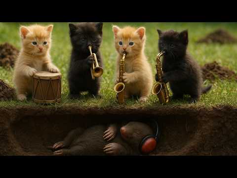 ママ猫の庭にモグラの大襲撃！😹🌿 パパ猫がモグラの攻撃から庭を守る姿が面白い！