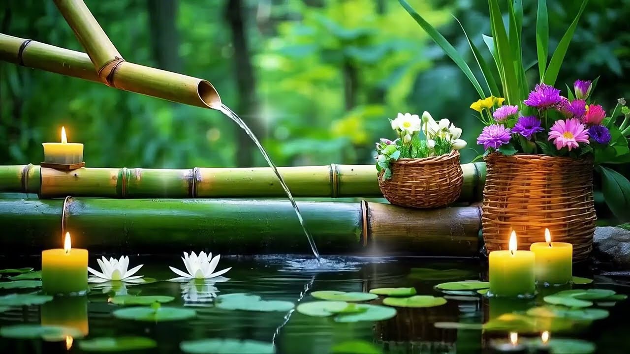 Relaxing Music for Meditation and Sleep - Bamboo Water Fountain, Meditation, Calming Music