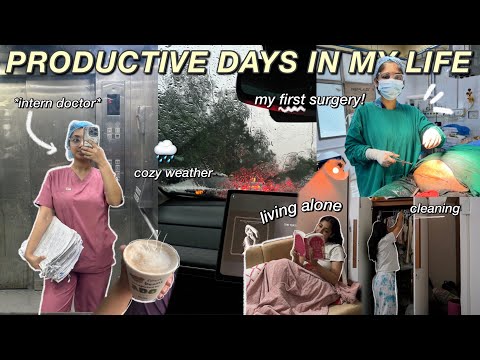 *PRODUCTIVE* days in my life✨: living alone, working in govt. hospital, cleaning & more👩🏻‍⚕️🍄