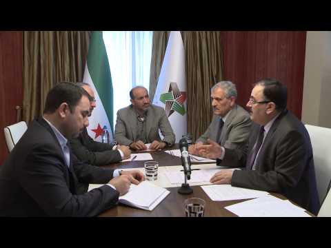 الاجتماع المشترك بين رئيس الائتلاف أحمد الجربا ورئيس الحكومة أحمد طعمة ورئيس الأركان سليم إدريس...