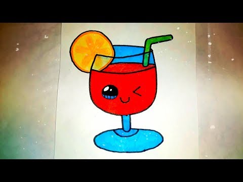 Как нарисовать милый кавайный напиток? РИСУНКИ ДЛЯ ДЕТЕЙ