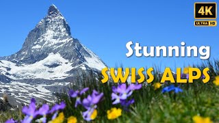 Swiss Alps 4k Video Virtual Tour Scenic Relaxation Film | Switzerland Highest Mountains
