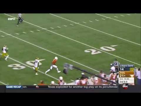 Shane Buechele connects with John Burt for 72-yard touchdown - Notre Dame vs Texas
