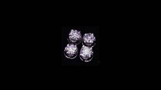 14k White Gold 0.48 carat Diamond Double Stud Drop Earrings