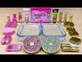 GOLD Vs PINK Mixing Makeup Eyeshadow Into Clear Slime Special Series 38 Satisfying Slime Video