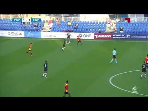 Koen Oostenbrink snel uitverdedigen PSV - Esperance de Tunis, alkass international cup