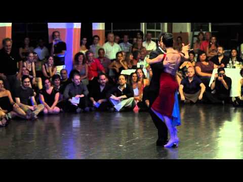  Guillermo Barrionuevo  and  Mariela Sametband  are  dancing  to  a  tango  at  Rosario Tango Festival  in  2015