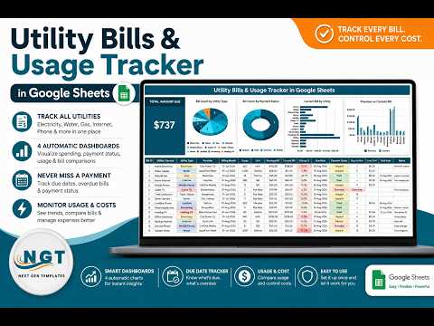 Utility Bills Usage Tracker In Google Sheets