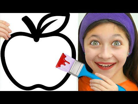 Angel & Adel Paint Healthy vs Unhealthy Foods | Fun Coloring & Learning for Kids