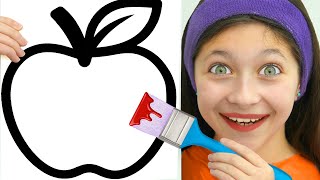 Download lagu Angel & Adel Paint Healthy vs Unhealthy Foods | Fun Coloring & Learning for Kids mp3