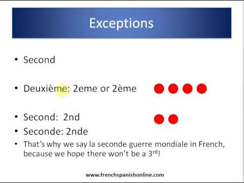 Ordinal Numbers in French