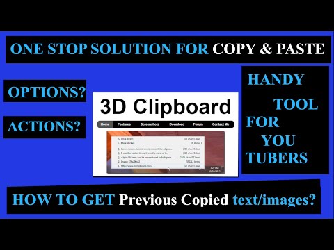 3D Clipboard Installation and Demo/ Retrieve Previous Copy text or images/ Copy History Tool/ Clip