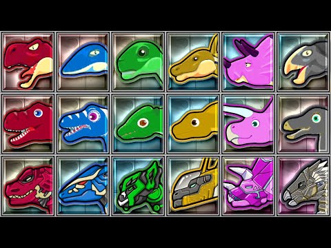 Dino Park + Marbel Dinosaur + Dino Robot Corps - Tyranno Red - Velociraptor - Compsognathus - Apat45