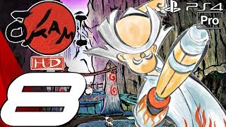 Okami HD - Gameplay Walkthrough Part 8 - Moon Cave &amp; Orochi Boss Fight (PS4 PRO) Remastered