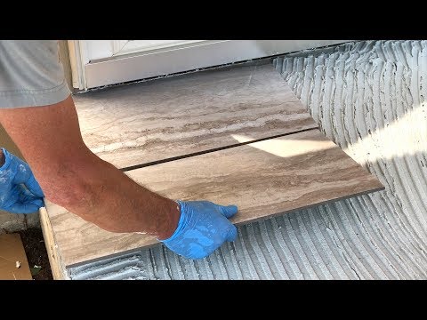 DIY! Laying Porcelain Tile on a Concrete Porch