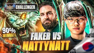 FAKER VS @LoLNattyNatt  (Il rush le RANK 1 KR/90% WINRATE)