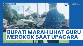 Bupati Samosir Murka Lihat Guru Duduk dan Merokok saat Upacara Perayaan Hari Guru ke-78