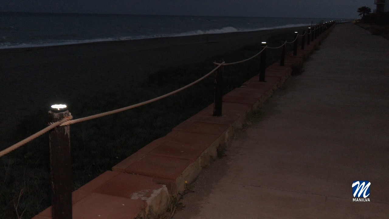 Instalación de luces led en la Senda Litoral