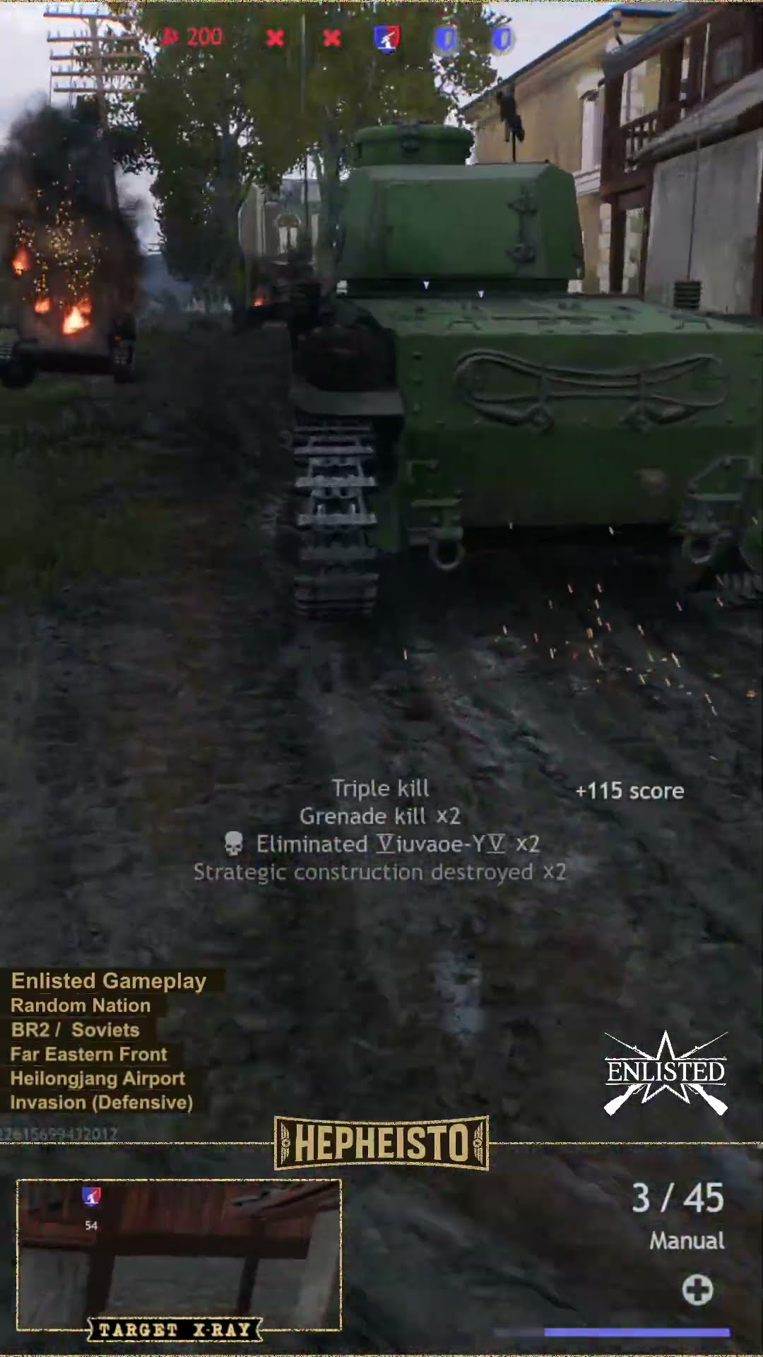 Radio Operator eliminates Tank Ho-I with TNT Charge