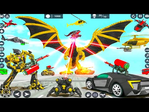 Robot Car Transform War Game 2026 | Police Car Flying Jet Bike Truck Robot Game - Android Gameplay