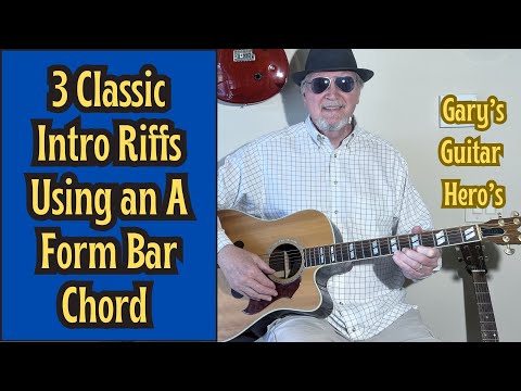 How To Play 3 Classic Rhythm Riff Patterns using an A chord shape Bar Chord - Acoustic Guitar Lesson