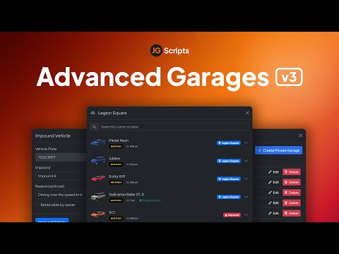 JG Advanced Garages v3 (QB/Qbox/ESX) - FiveM's Best Garage Script!