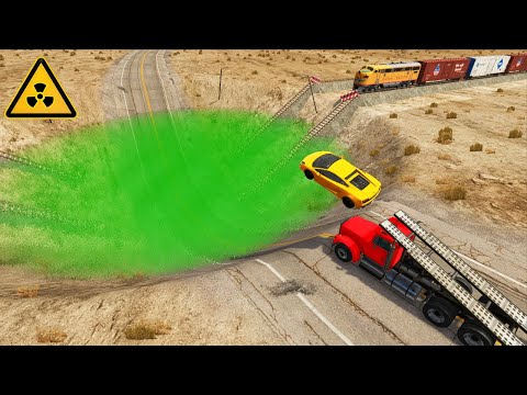 Cars vs Huge Pit and Ramp Truck - BeamNG.Drive